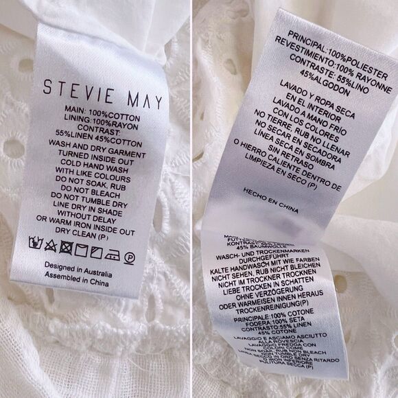 Stevie May Inhale Embroidery Belted Mini Dress Size Medium White Eyelet Boho - Picture 3 of 8